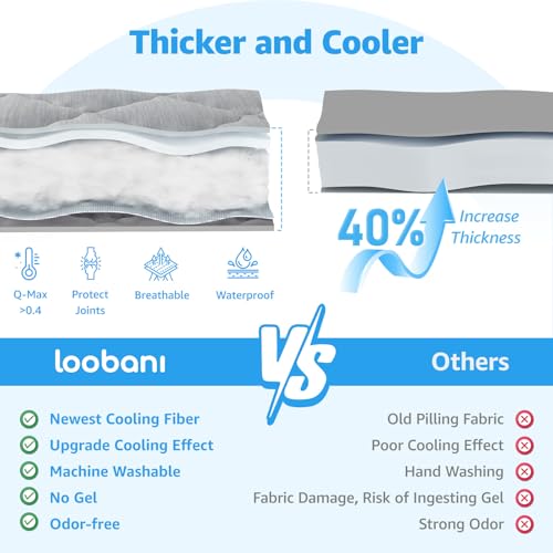 LOOBANI Dog Cooling Mat for Large Dogs 48"x28"- Dog Cooling Pad Durable, Cool Blanket Machine Washable, Medium Pet Cool Mat for Outdoor, Indoor (Grey, 48"x28") - color: Grey, size: 48"x28"