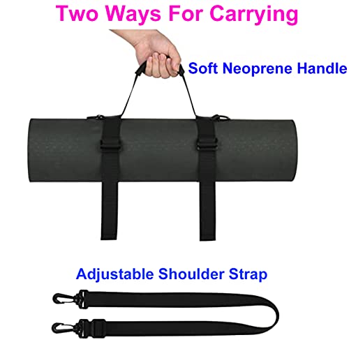 WISDING Yoga Mat Strap, Portable Yoga Mat Sling, Picnic Blanket Strap with Adjustable Shoulder Strap & Handle for Festivals Picnics Camping Motorcycle Bedroll Pilates
