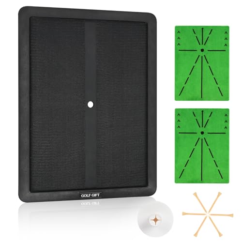 Golf Hitting Mat, with Clear Swing Path Feedback, Flannel Mat 13 * 17in Replaceable Practice Mat Without Rubber Base for Indoor/Outdoor,Golf Gifts for Men/Women Golfers