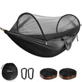 Chihee Ultra-Light Travel Camping Hammock Pop-up Net Hammock 660lbs Load Capacity,Breathable,Quick-Drying Parachute Nylon 2 Premium Carabiners,2 Tree Slings Included for Outdoor Backpacking Hiking - color: Black