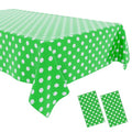 2 Pack Green Polka Dot Tablecloth,Green and White Tablecloths Disposable Plastic Rectangular Picnic Table Cover,Suitable for Rectangular Tables(54 x 108 Inches) - color: Polka Dot Green, size: 54" x 108" Rectangular (2 Pack)
