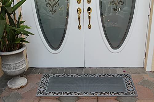 A1 Home Collections 100% Rubber Doormat for Outside Entrance, Non-Slip Heavy Duty Front Door Mats, Thin Profile Hight Traffic Areas Mat - 30" x 48", Rubber Grey - color: Rubber Grey