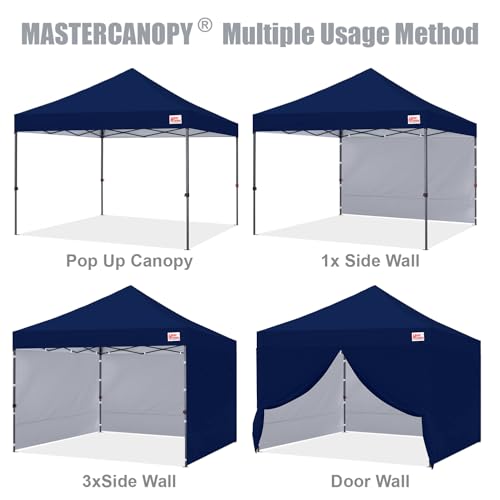 MASTERCANOPY Heavy Duty Pop-up Canopy Tent with Sidewalls (10x10,Navy Blue) - color: Navy Blue, size: 10x10