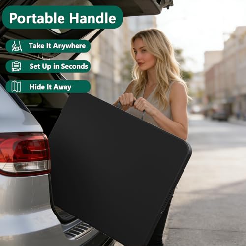 6FT Folding Table, Heavy Duty Plastic Fold-in-Half Utility Table with Handle, Portable Camping Picnic Table with Steel Legs for Indoor Outdoor Party, Dining, Black,2 Pack - color: Black, size: 6FT-2pack