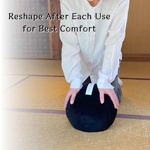 Zafu Meditation Cushion Japan Made | Authentic Zen Temple Style Zazen Seat – Firm Kapok Filling for Mindfulness, Yoga & Posture Support