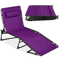 Best Choice Products Patio Chaise Lounge Chair, Portable Outdoor Folding Recliner for Lawn, w/ 8 Positions, Handles, 300lb Capacity - Purple - color: Purple