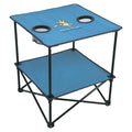 Life is Good 22” Square Compact Outdoor Folding Table with Cup Holders and Carry Bag for Beach, Camping, 30lb Weight Capacity, Blue