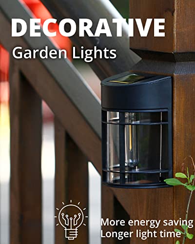 Solar Fence Lights Outdoor, 8 Pack Waterproof Solar Lights Outdoor, Outdoor Solar Light Fence Light for Garden Fence Post Step Stair Backyard - color: Black, size: 8 Pack