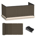 ECOOPTS 3'x50' Balcony Privacy Fence Screen with Zip Ties, Outdoor UV Protection Fence Cover for Balcony Porch Patio Deck Yard (Brown)