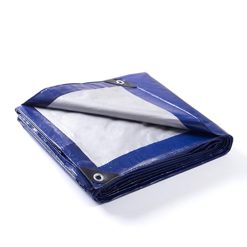 GUARD SHIELD Tarp 12x20 Feet Waterproof Blue/Silver Tarps 8Mil Multi Purpose UV Resistant Cover for Outdoor,Camping,Tent,Boats - color: Blue/Silver, size: 12x20 Feet