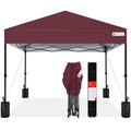 Best Choice Products 10x10ft Pop Up Canopy Tent, Outdoor Shade, 1 Person 1 Minute Set Up, Carry Case, 4 Weight Bags - Burgundy - color: Burgundy, size: 10x10ft