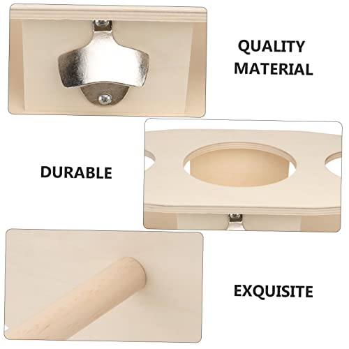 MAGICLULU Wooden Beer Rack Insert Ground Wine Stake Outdoor Drink Holder Detachable Design Suitable for Garden and Camping