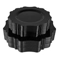 COLOSUS 100pcs Black Plastic Plates - Heavy Duty Black Plastic Plates Disposable for Party/wedding/New Year Include 50pcs Dinner Plates and 50pcs Dessert Plates. - color: Black