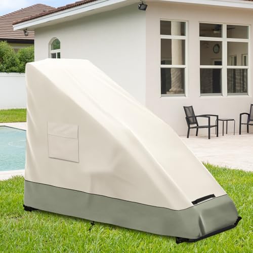 Zero Gravity Chair Cover,Outdoor Heavy Duty 600D Waterproof Zero Gravity Lounge Chair Cover,Patio Folding Zero Gravity Recliner Cover.Beige & Green,39" L x 26" W x 45" H. - color: Beige & Green, size: 39" L x 26" W x 45" H