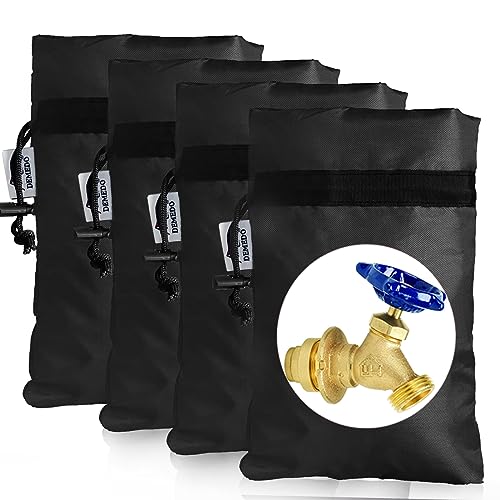 Enlarge Outdoor Faucet Cover for Winter Freeze Protection, 3M Thinsulate, 10"H x 6.3"W Hose Bib Covers for Wall Taps Outside, Waterproof & Frost Free Insulated Spigot Cover, 4 Pcs Faucet Socks - Black - color: Black, size: 6.3"W x 10"H (4pcs)