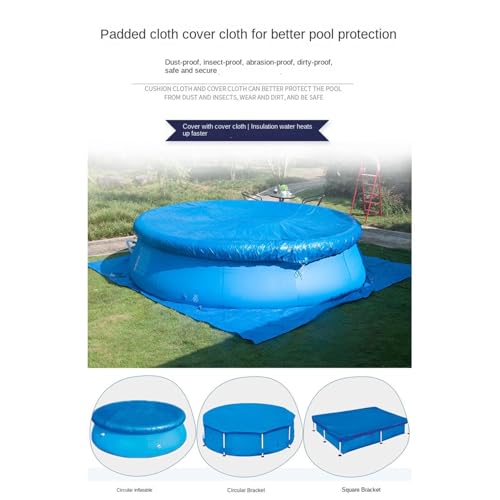 Pool Ground Protection Tarp, Heavy Duty Base Padding Mat, for Outdoor Lawn Deck Surfaces, Polyethylene Waterproof Fabric Material, Tear Resistant Ground Cover Sheet, Swimming Pool Bottom Protection La - color: B