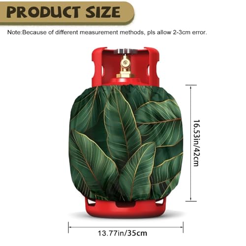 Rv Propane Tank Cover Leaf Green Gas Tank Covers Protective Covers for Grill, Travel Trailer RV and Outdoor Use Windproof Weatherproof Gas Carrier - color: Leaf Green