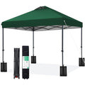 JEAREY 10x10 Pop Up Canopy Tent, Heavy Duty Outdoor Canopy with 1-Push Instant Setup, Commercial Tent with Roller Bag, 4 Sandbags and 8 Stakes, Water-Resistant – Dark-Green - color: Dark Green