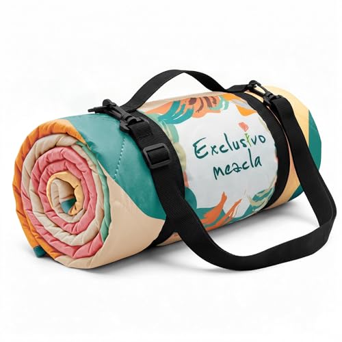 Exclusivo Mezcla Extra Large Waterproof Picnic Blankets 3 Layer, Sandproof and Foldable Outdoor Blanket for Beach Camping, Park and Travel - color: Green Seaweed