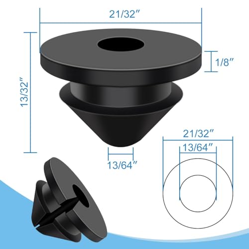 300Pack Cable Railing Rubber Grommets,Black 1/8" Cable Railing Kit Protector Sleeve Grommet for 1/8" 5/32" 3/16" Wire Rope, Cable Railing Kit for Indoor Outdoor Metal Posts