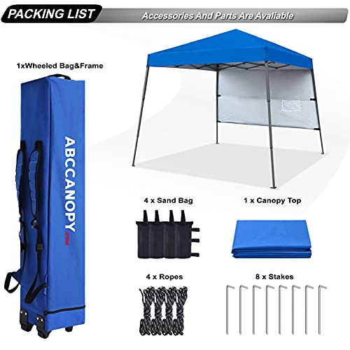 ABCCANOPY Stable Pop Up Beach Tent with Backpack Bag, 12 x 12 ft Base / 10 x 10 ft Top, Blue - color: Blue, size: 12x12