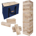 GOTHINK Giant Tumble Tower Game, Large Tumbling Tower Stacking to Over 5 FT 54pcs Wooden Jumbo Blocks for Outside Yard Games with Carry Case Timber Stacking Game Night Toy Gift for Kids Adults Family - size: XL- Over 5FT
