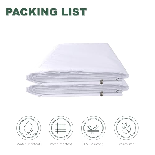 Canopy SideWalls for 10x10 Pop up Canopy Tent Frame, Full Enclose SunWall with Zippers, White