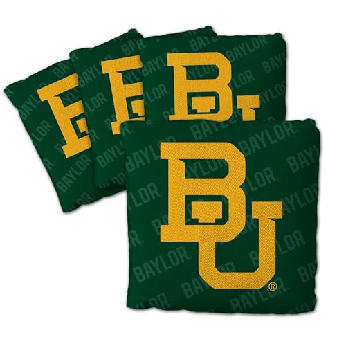 YouTheFan Officially-Licensed NCAA Set of 4 Cornhole Bags - All Weather Regulation 6” x 6” Size - 16oz Weight - Designed in USA - color: Baylor Bears - Green