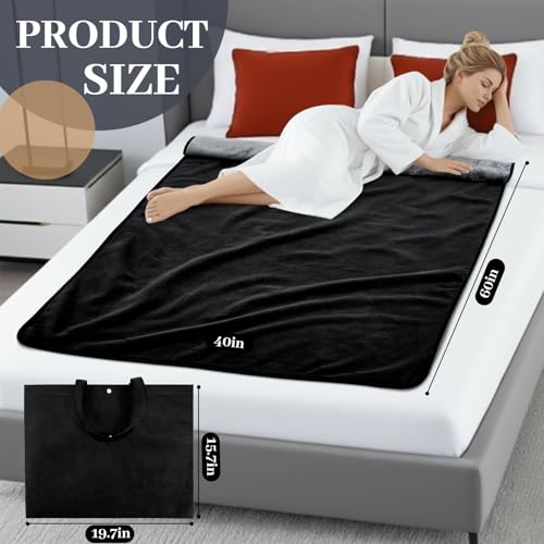 Tisancy Waterproof Blanket for Bed Couch Sofa, 40''x60'' Reversible & Washable, Fleece and Flannel Waterproof Mat, Water Resistant Bed Cover, Leakproof Mattress Protector(Dark Grey/Light Grey) - color: Light Gray and Black, size: Throw Size S(40'' X 60'')