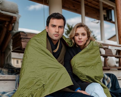 Wind Tour Warm Polar Fleece Blanket Picnic Outdoor & Beach, Machine Washable Camping Quilt for Cold Weather, Adventure, Sleeping, Backpacking (Army Green) - color: Army Green