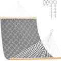 Lazy Daze Hammocks Quick Dry Hammock with Spreader Bar Textliene Fabric Double 2 Person Hammock with Chains Outdoor Patio Poolside Backyard Beach 450 lbs Capacity, Four Leaf Clover - color: Four Leaf Clover
