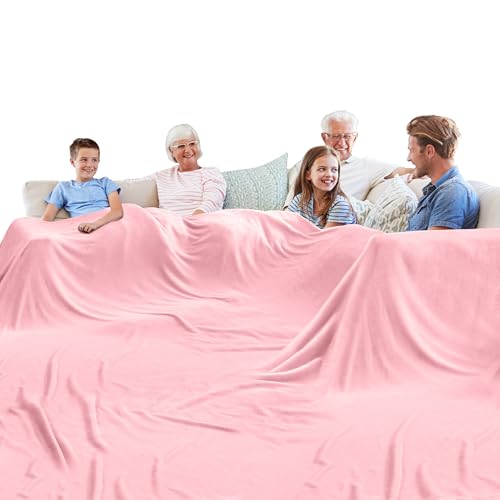 Edenleaf Big Oversized Soft Fleece Blanket, Huge California King Blanket for Whole Family, Bed, Sofa, Couch, Travel and Camping 120x120 Pink - color: Pink