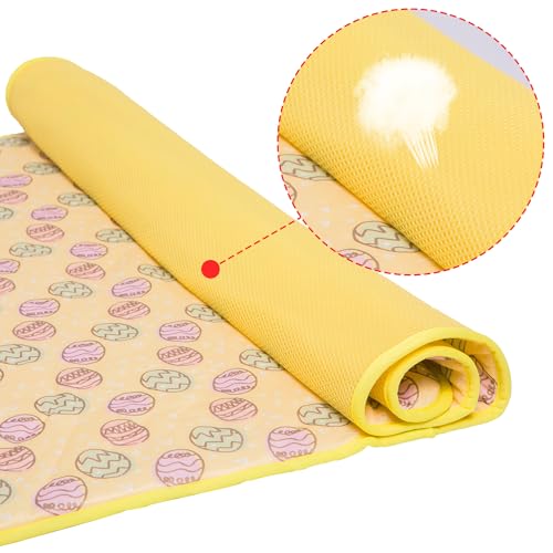 NACOCO Pet Cooling Mat Cat Dog Cushion Pad Summer Cool Down Comfortable Soft for Pets and Adults (S, Yellow) - color: Yellow Egg, size: S: 15.5'' x 19.5''