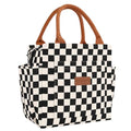 Joymee Lunch Bag Women Insulated Lunch Box Reusable Leakproof Large Spacious Cooler Tote for Women Men Adult with Bottle Holder and Side Pockets for Work Office Travel Picnic -Checker Black - color: 04 Checker Black