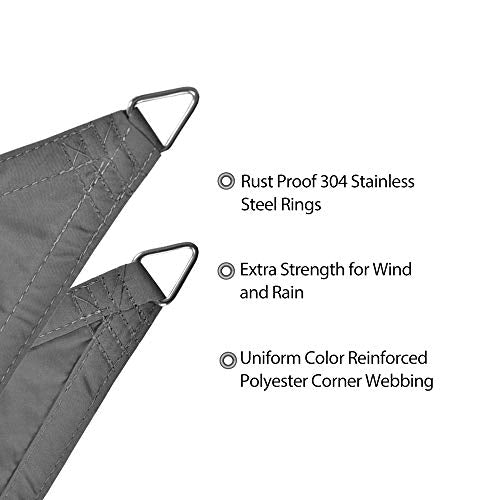 Alion Home Waterproof Rectangle Sun Shade Sail Straight Edge Canopy Cover with Grommet for Pergola Patio Gazebo Carport Outdoor Car Tent (8' x 10', Grey) - color: Gray, size: 8' x 10'