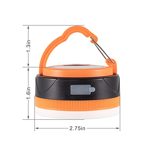 LIT-PaTH Rechargeable LED Camping Lighting Fixture Camping Lantern with Magnet Base, 1800 mAh, Survival Kit for Emergency, Hurricane, Outage, Small Orange, 1-Pack - size: 1-Pack, style: Small Orange