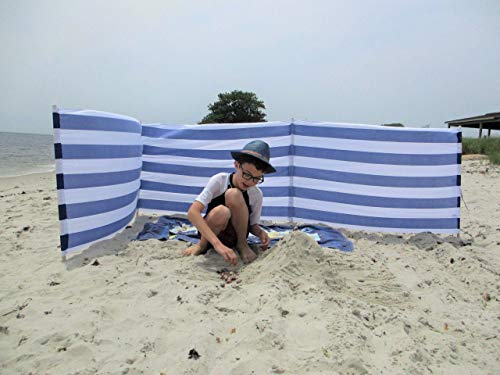 13 ft Beach Windscreen Privacy Wind Blocker + Free Bag and Mallet Made in Europe
