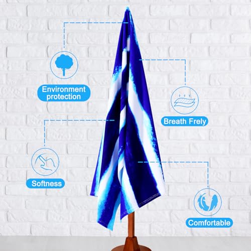 2 Packs Oversized Beach Towel Set Extra Large Big XL Pool Camping Swim Clearance Towels 36x72 Soft Blanket Cruise Essentials Accessories Must Haves Vacation Necessities Adult Blue Boho Stripe - color: Boho Stripe