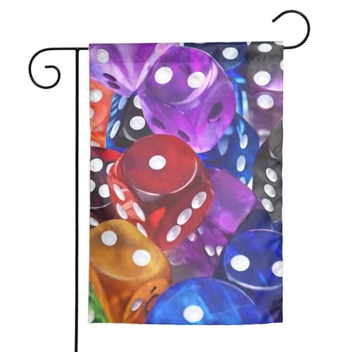 Games Dice Set Print Garden Flag 12 X 18 Inch Double Sided Outside Perfect For Home Decor Garden Yard Lawn Balcony Outdoor Flag