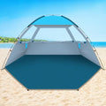 COMMOUDS Beach Tent Sun Shade for 3/4/6/8 Person, UPF 50+ Beach Sun Shelter Canopy Tent, Lightweight, Easy Set Up and Carry - color: Blue, size: 6 Person