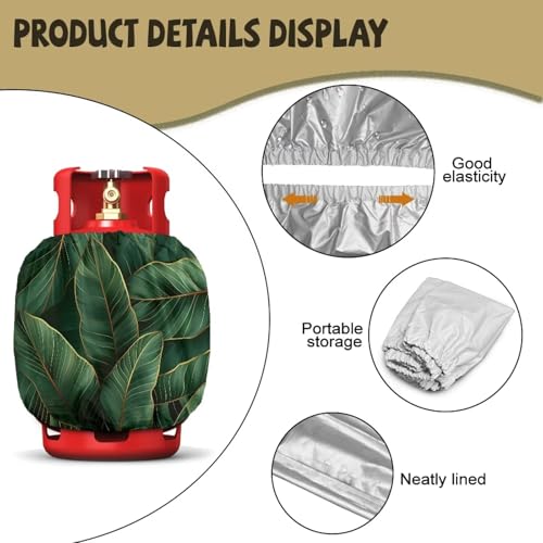 Rv Propane Tank Cover Leaf Green Gas Tank Covers Protective Covers for Grill, Travel Trailer RV and Outdoor Use Windproof Weatherproof Gas Carrier - color: Leaf Green