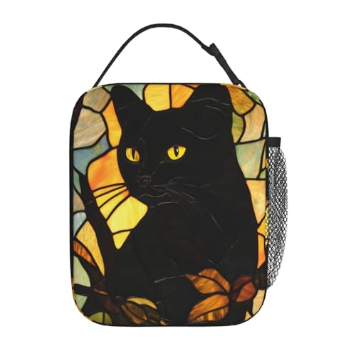 Cute Cat Lunch Box for Kids,Adults,Animal Lovers,Black Kitten Design Insulated Lunchbox,Leakproof Tote Bag,Reusable Cooler Bags for Work,Picnic,Office,Travel,Practical Lunchbag Gifts - color: Cat02