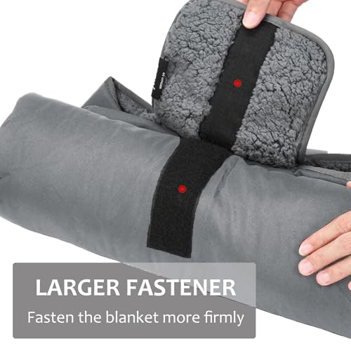 Tirrinia Large Waterproof Outdoor Blanket, Soft Warm Windproof Stadium Blanket with Sherpa Fleece and Foldable for Outdoor Sport, Baseball, Football, Beach, Concerts, Car - color: Light Grey, size: 66" x 90"