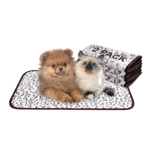 Qeils Reusable Puppy Pads, 2 Pack Washable Pee Pads for Dogs, Waterproof Non Slip Wee Wee pad, Absorbent and Leakproof Training Mats for Potty, Crate, Playpen, Bed, Sofa, 16"x 30" - size: 16x30(pack of 2)-Brown