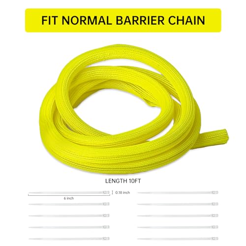 10 Ft High Visibility Chain Cover Kit High Visibility Yellow Cover Safety Barrier Cover for Both Indoor and Outdoor Environment (Yellow) - color: Yellow