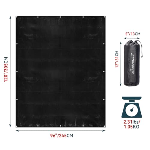 Clostnature Tent Footprint for Camping - Waterproof Camping Tarp, Heavy Duty Ground Sheet, Lightweight Tent Tarp with Carry Bag, Multipurpose Outdoor Floor Mat for Hiking, Backpacking, Hammock, Picnic - size: 120'' x 96''