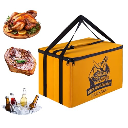 BBQ Insulated Food Bag - 5-Layer Thermal Cooler/Warmer for Grilling, Picnics | Collapsible, Waterproof, Large Capacity (Fits Roasts, Burgers & More) - color: Yellow