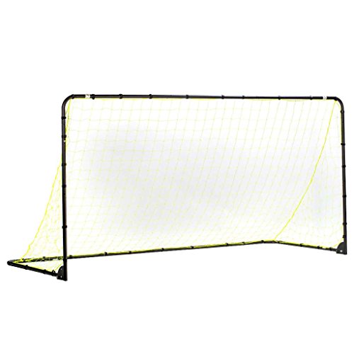 Franklin Sports Competition Soccer Goals - Backyard Portable Steel Soccer Goals - Adult + Youth Soccer Goal with Net + Ground Stakes Included - Multiple Sizes + Colors - color: Black, style: Folding 12' x 6'