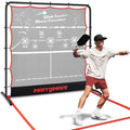 Pickleball Rebounder Practice Net: 6FT Strong Metal Frame Pickleball Trainer Net, Portable for Outdoor Driveway Backyard and Indoor Garage Training Rebounder for Dink Volley Tennis