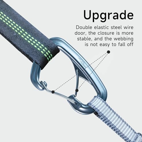Heavy Duty Carabiner Clip Hook 8KN (1763 lbs), 2 PCS Ultra-Light Aluminum Caribeaners with Double Door D Ring Shape, for Hammock, Camping, Hiking, Backpacking, Dog Leash, Keychain Clip - style: 2#Silver-2pc